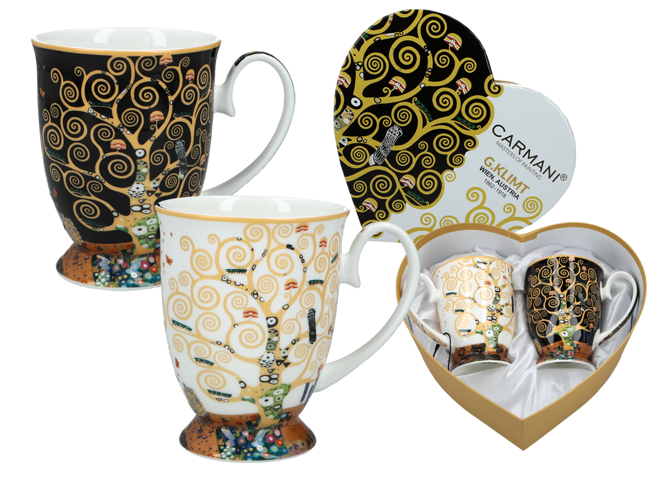 Klimt i Drzewo Życia, zestaw kubków CARMANI