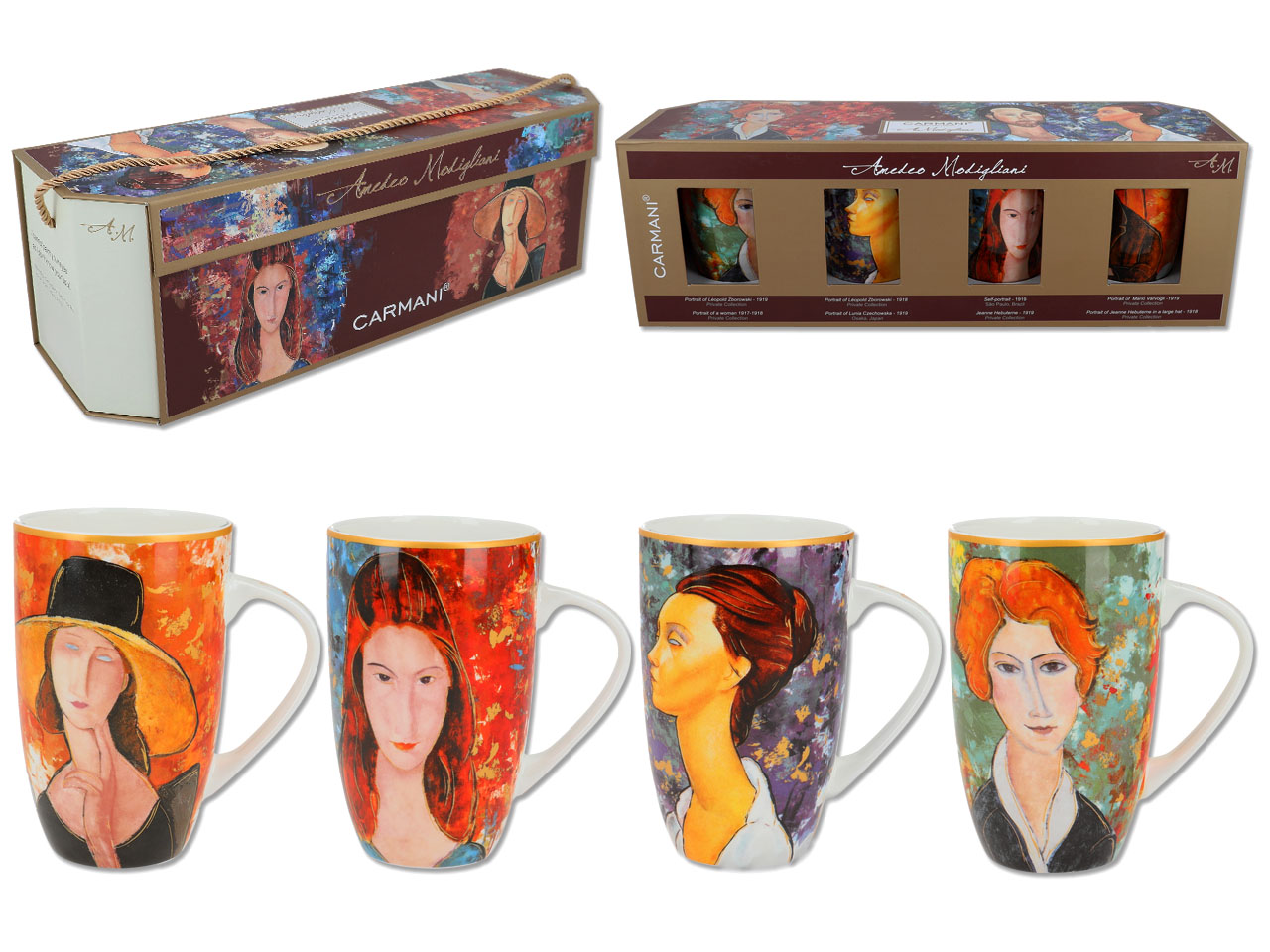 Komplet 4 kubków Modigliani CARMANI, prezent