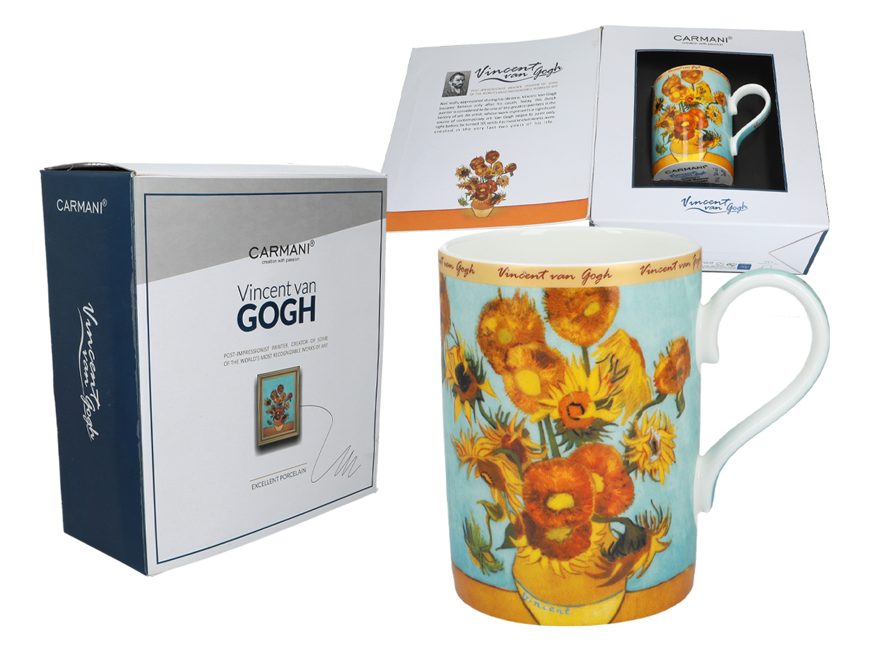 Kubek porcelanowy Carmani V van Gogh Słoneczniki